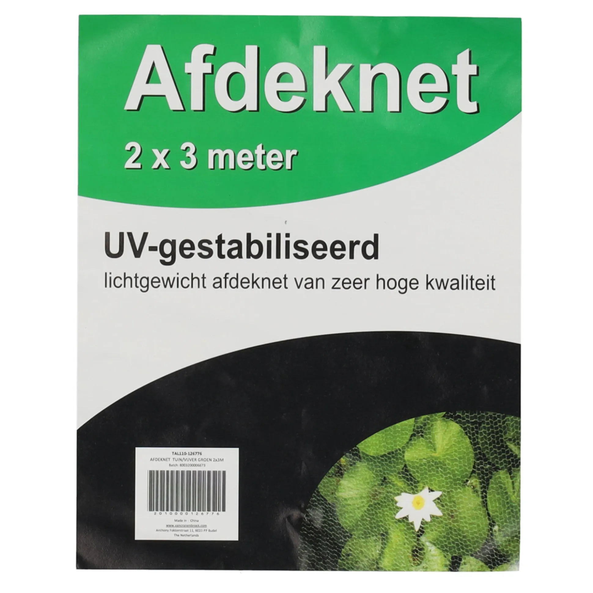 Afdeknet tuin/vijver groen 2X3m
