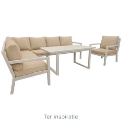 Bank hoek Brozzi milky grey met kussens