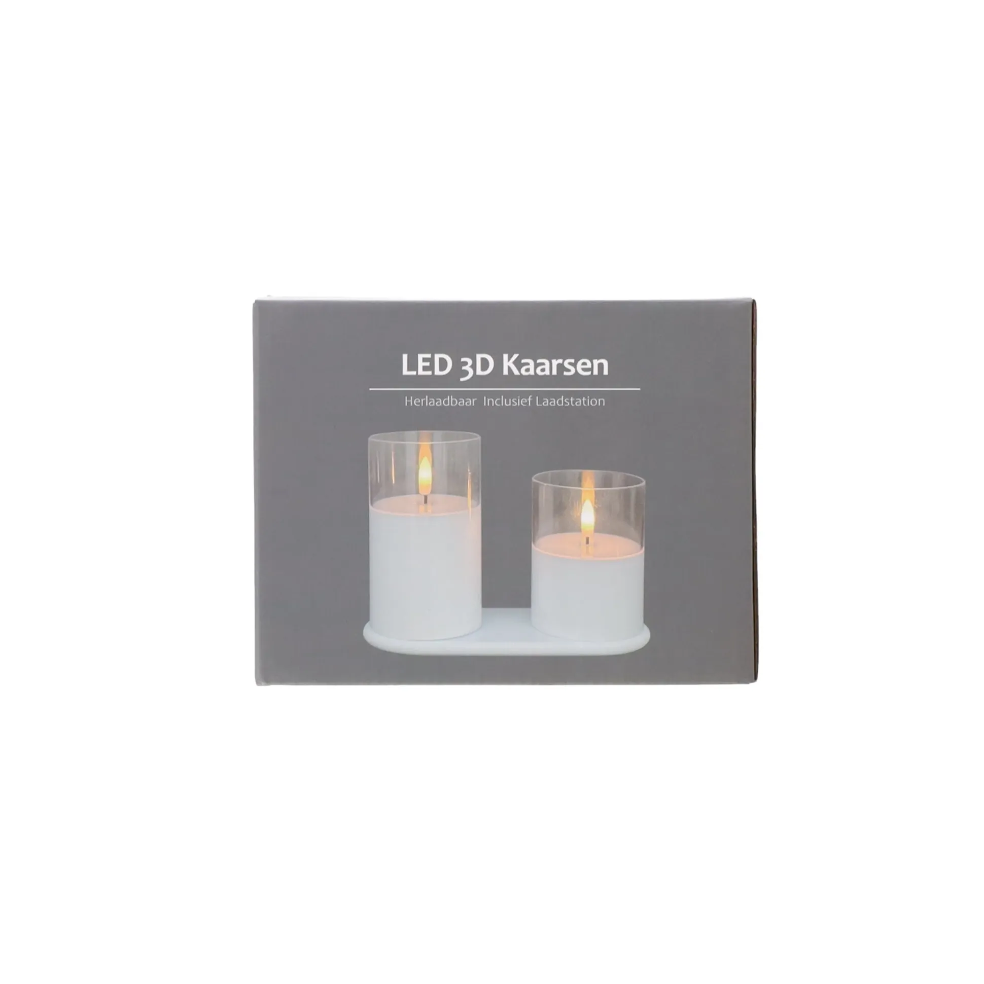Kaars LED set 2 wit oplaadbaar