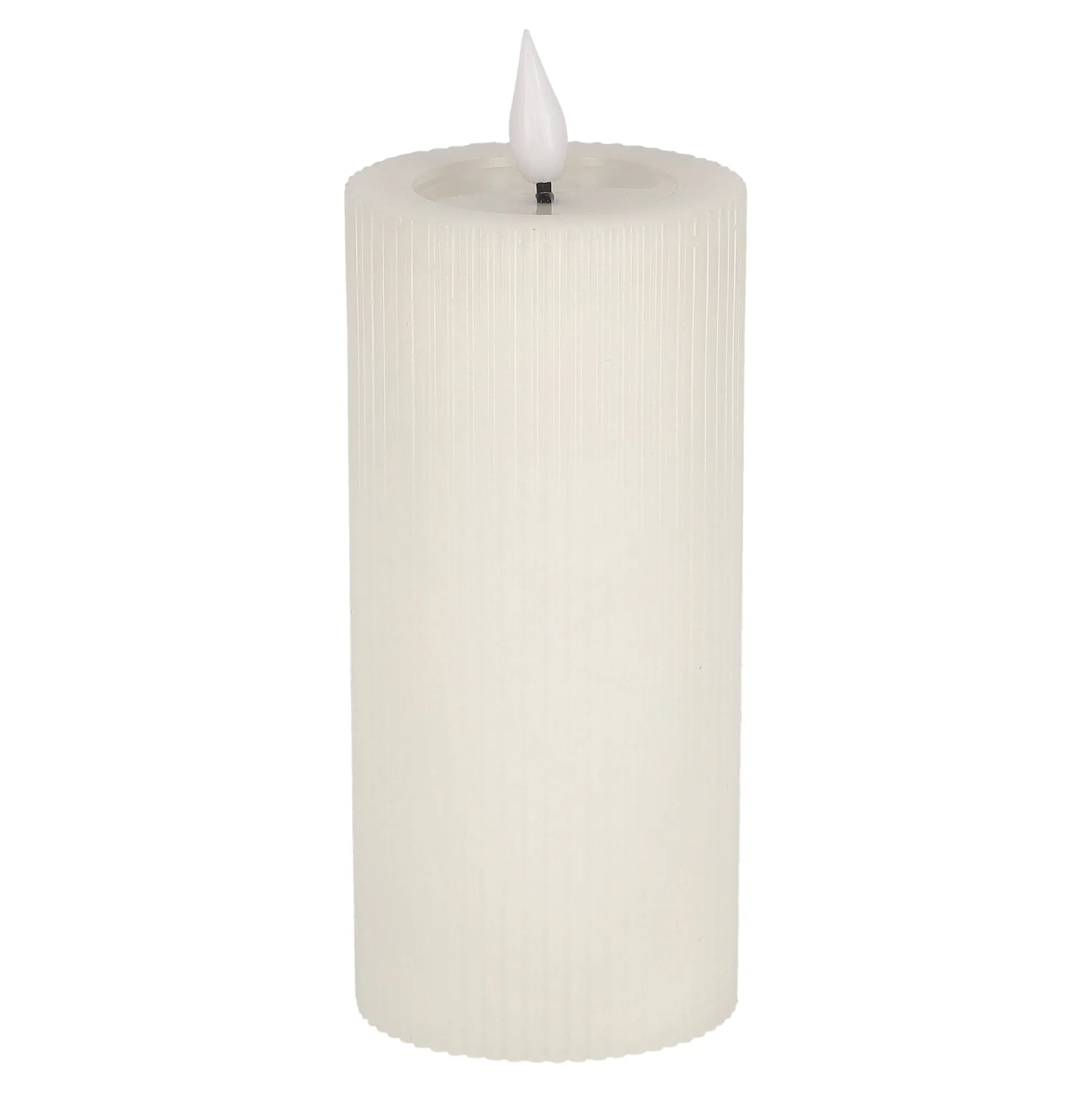 Kaars rib melt LED 7 x 15 cm wit