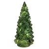Kerstboom groen glas 23 cm met LED-lampjes