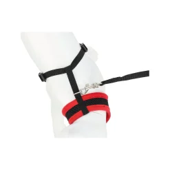 Kittentuig zwart/rood 10mmx110cm