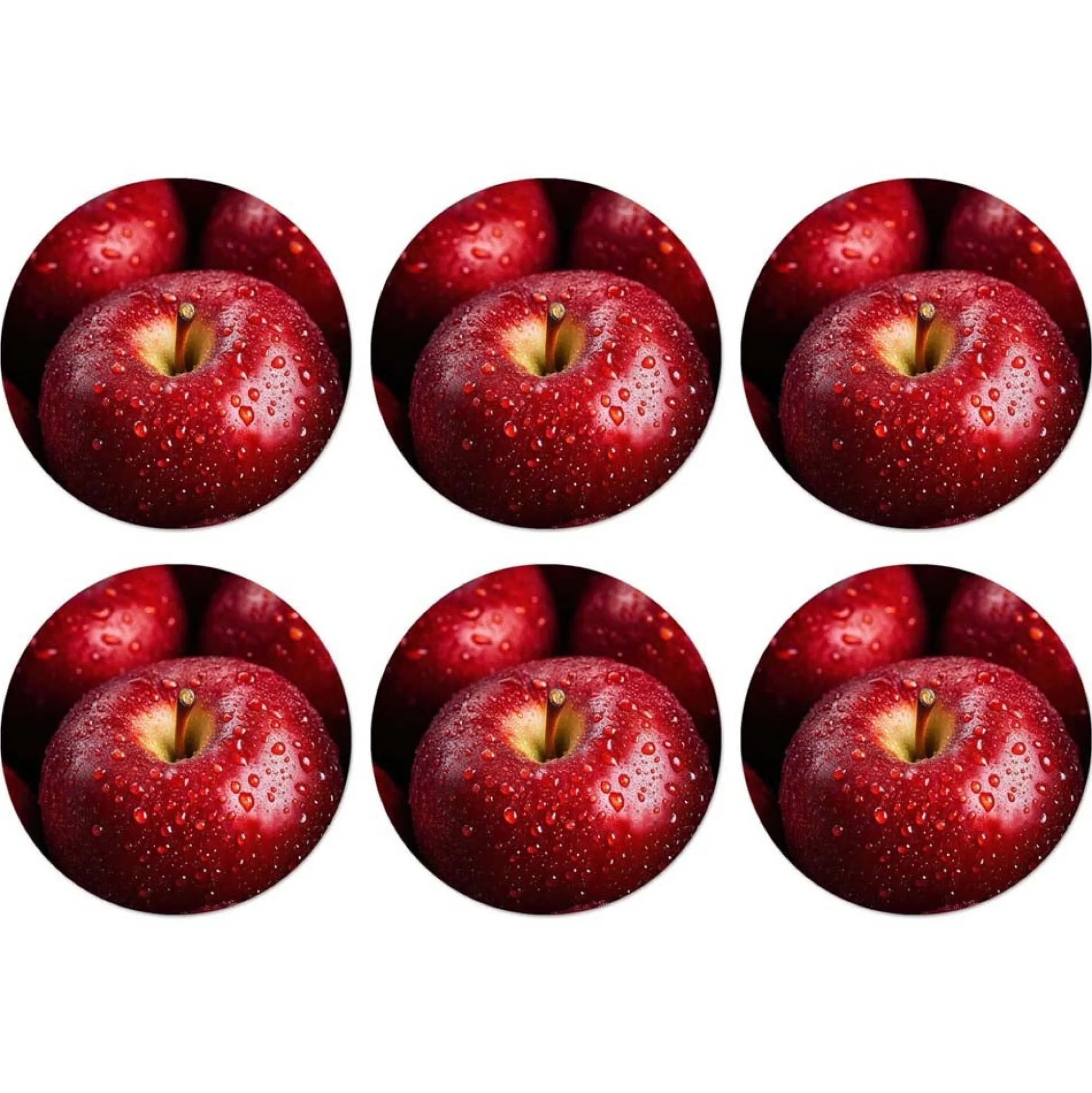 Onderzetter rond fruit 10 cm 6 assorti