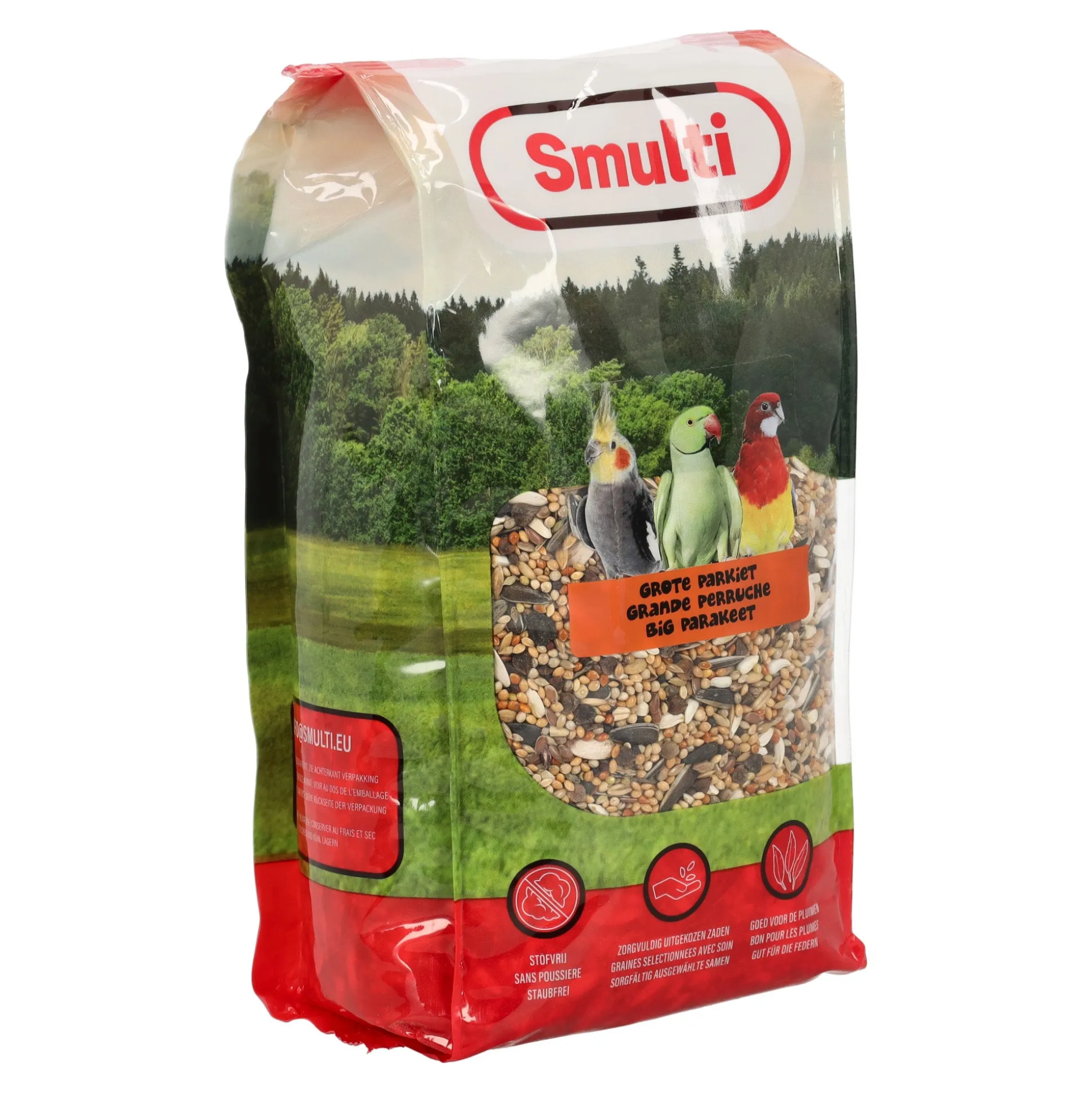 Voer vogel grote parkiet 5kg Smulti